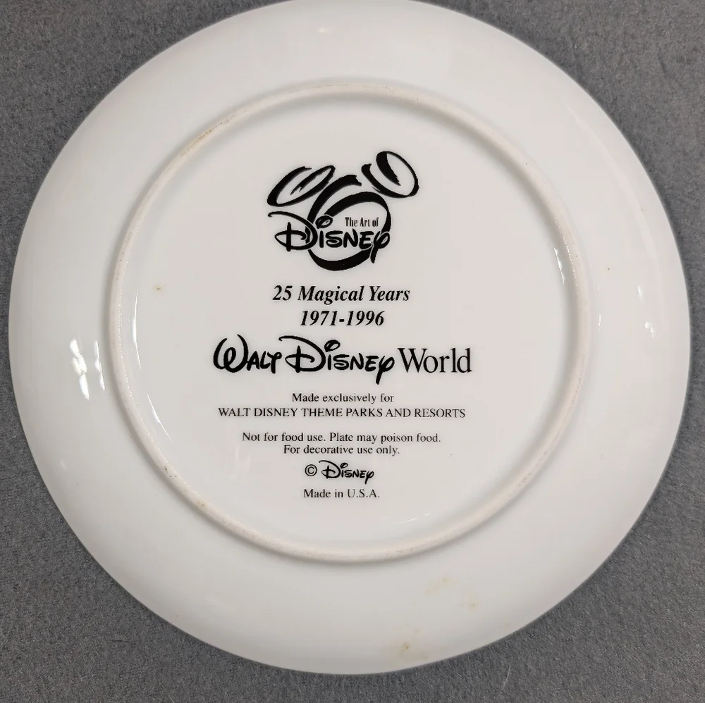 1996 Walt Disney 25th anniversary collector plate 8 1/2